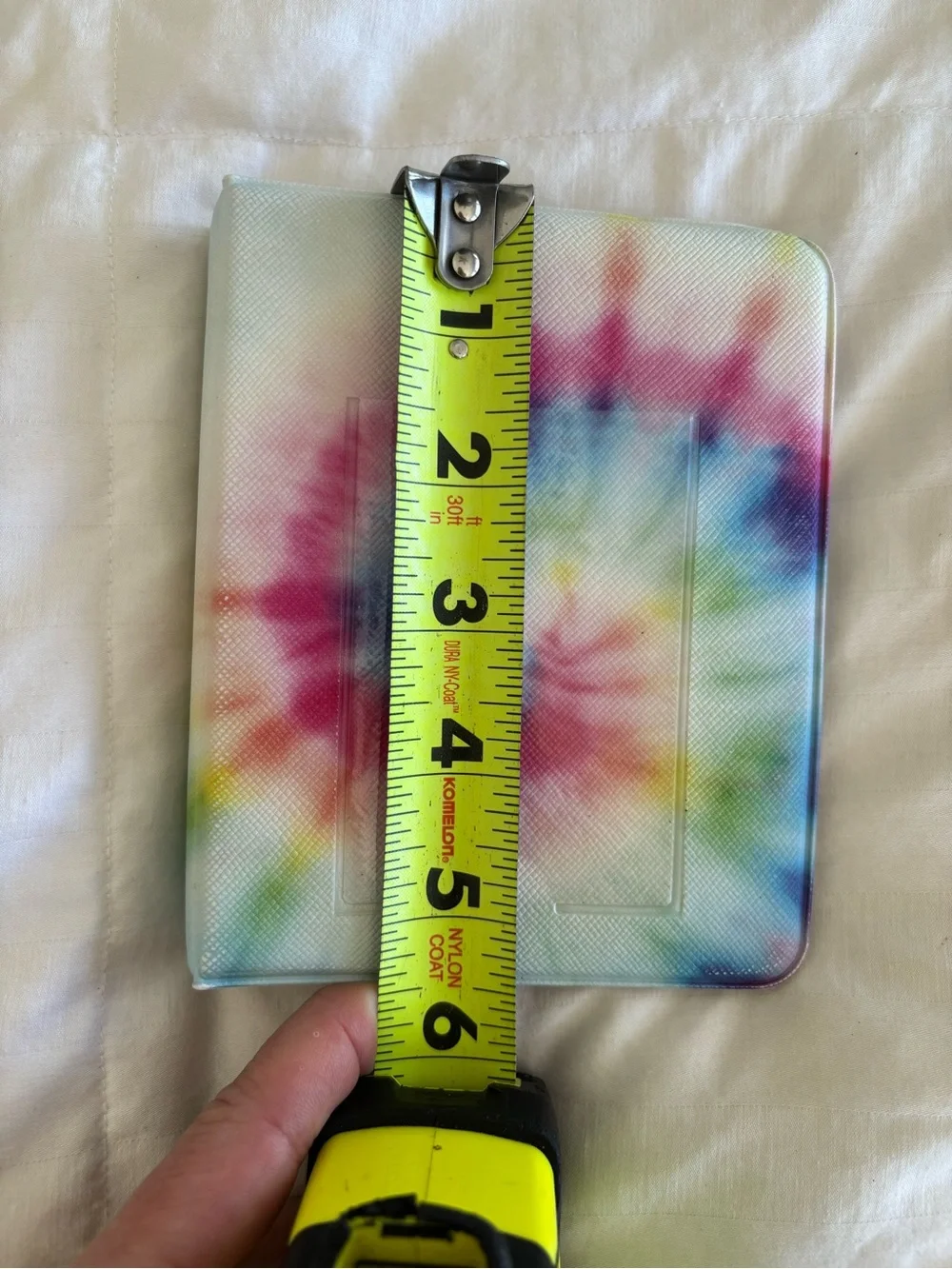 Fujifilm Instax Mini tie-dye photo album textured, multicolored spiral pattern